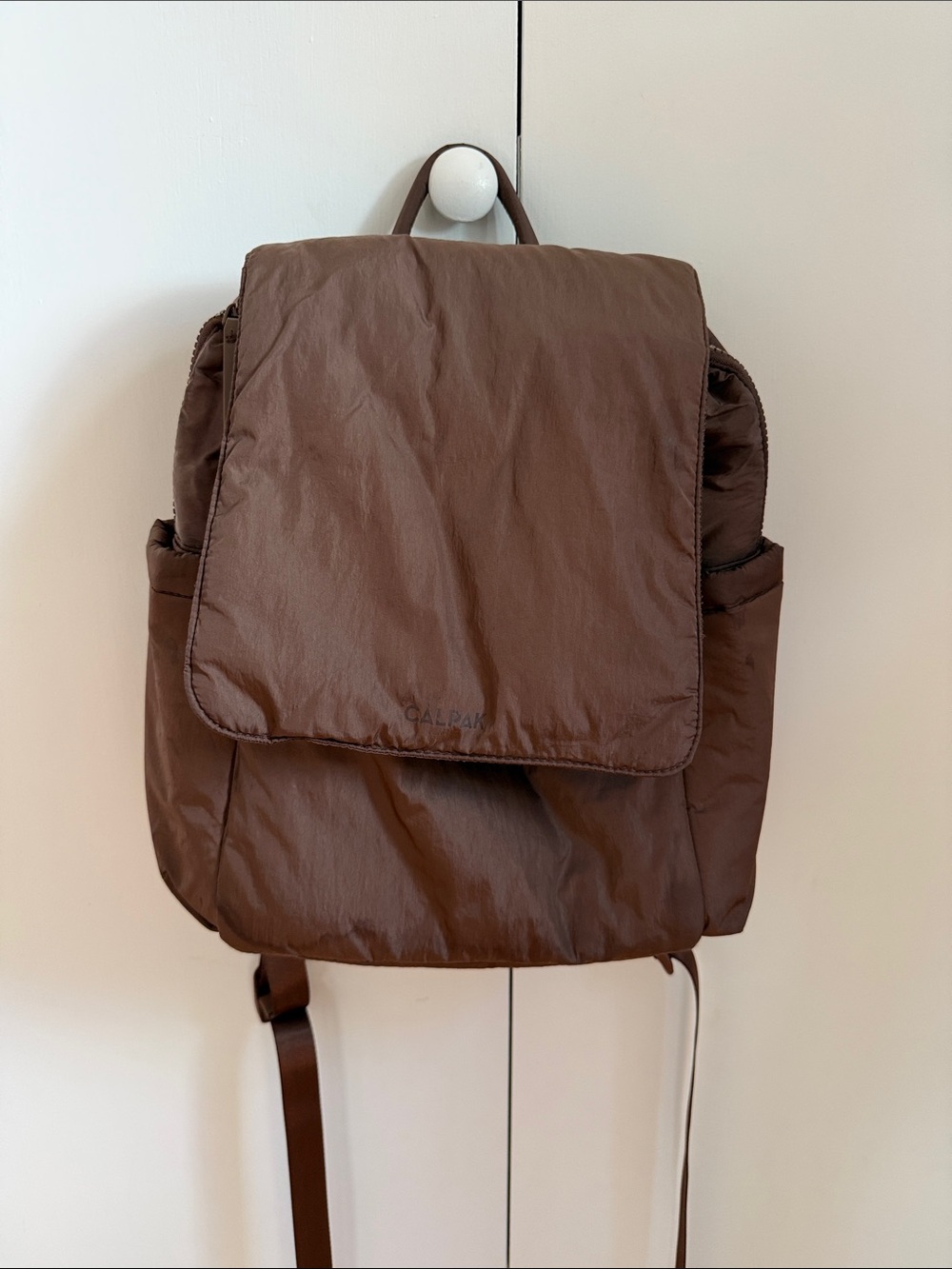 Calpak brown backpack diaper bag